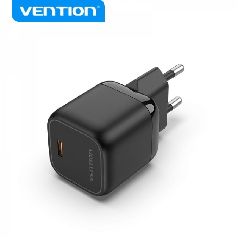 Vention Cargador de Pared GaN USB-C 30W 3A - Carga Rapida - Color Negro