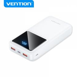 Vention Bateria Powerbank 20000mAh 22.5W USB (C+A+A) con Pantalla LED - Color Blanco