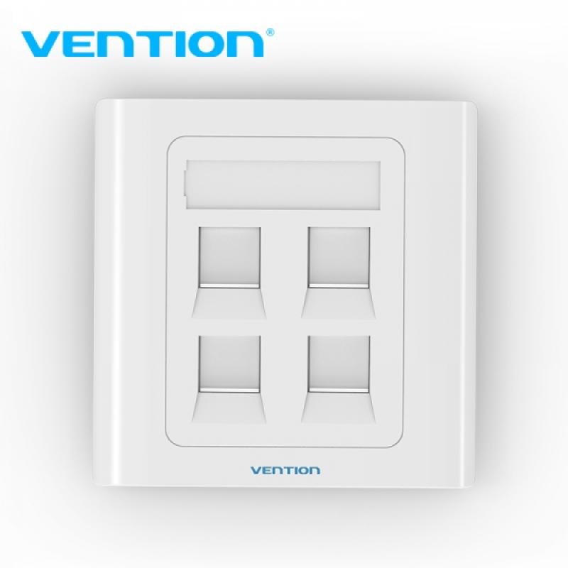 Vention Placa de Pared Tipo 86 - 4 Puertos RJ45 - Color Blanco