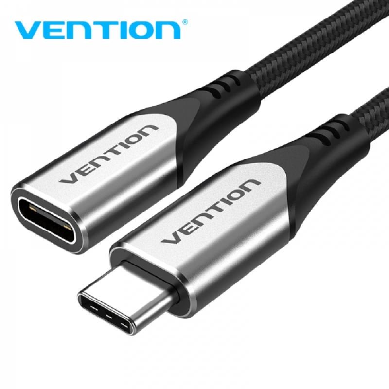 Vention Cable Alargador USB-C 3.1 Macho a USB-C Hembra - 1m - Color Gris