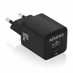 Aisens Cargador Gan USB-C 30W - Alta Eficiencia Energetica - Tecnologia AI para Carga Rapida - Multiples Protecciones de Segurid