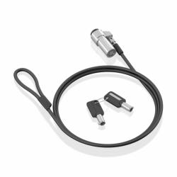 Aisens Cable de Seguridad de Acero con Cerradura de Llave - Compatible con Ranura Nano 2.5x6mm - Revestimiento de Vinilo - Color