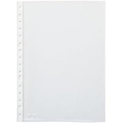 Pardo Pack de 100 Fundas Multitaladro Folio Transparentes 60 Micras - Acabado Piel de Naranja - Refuerzo en Blanco