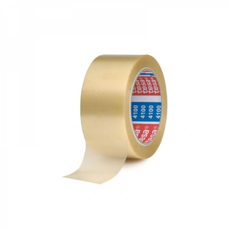 Tesa 4100 Precinto de Embalar Resistente 50mm x 66 Metros - PVC Rugoso - Adhesivo Potente - Transparente