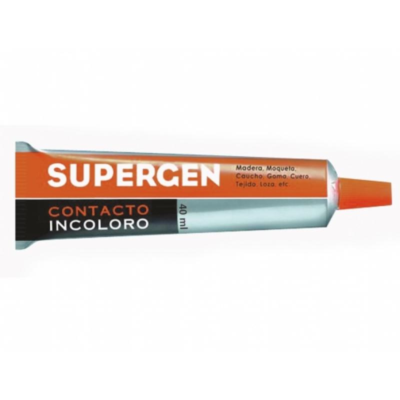 Supergen Contacto Pegamento Incoloro 40ml - Secado Rapido - No Contiene Tolueno - Resistencia al Envejecimiento y a los Rayos UV