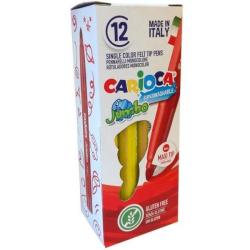 Carioca Jumbo Rotulador - Cuerpo Octogonal Maxi - Tinta Superlavable - Punta Maxi 6mm Bloqueada - Tapa Ventilada - Color Amarill