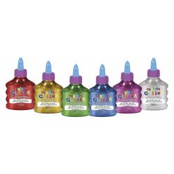 Carioca Glitter Glue Pack de 12 Botellas de 88ml - Tapa con Dispensador - Decoracion con Efecto Glitter - Aplicacion Directa - S