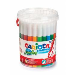 Carioca Jumbo Pack de 50 Rotuladores - Cuerpo Octogonal Maxi - Tinta Superlavable - Punta Maxi 6mm Bloqueada - Tapa Ventilada - 