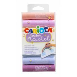 Carioca Temperello Pack de 8 Temperas Solidas - Colores Pastel - Lavables - Gran Cobertura - Faciles de Mezclar - sin Disolvente