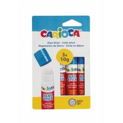 Carioca Pack de 3 Pegamentos de Barra - Ideal para Casa, Colegio y Oficina - Pega Papel, Fotos y Tejidos - sin Disolventes - Col