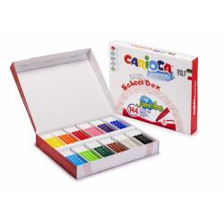 Carioca Jumbo School Box Pack de 144 Rotuladores - Cuerpo Octogonal Maxi - Tinta Superlavable - Punta Maxi 6mm Bloqueada - Tapa 