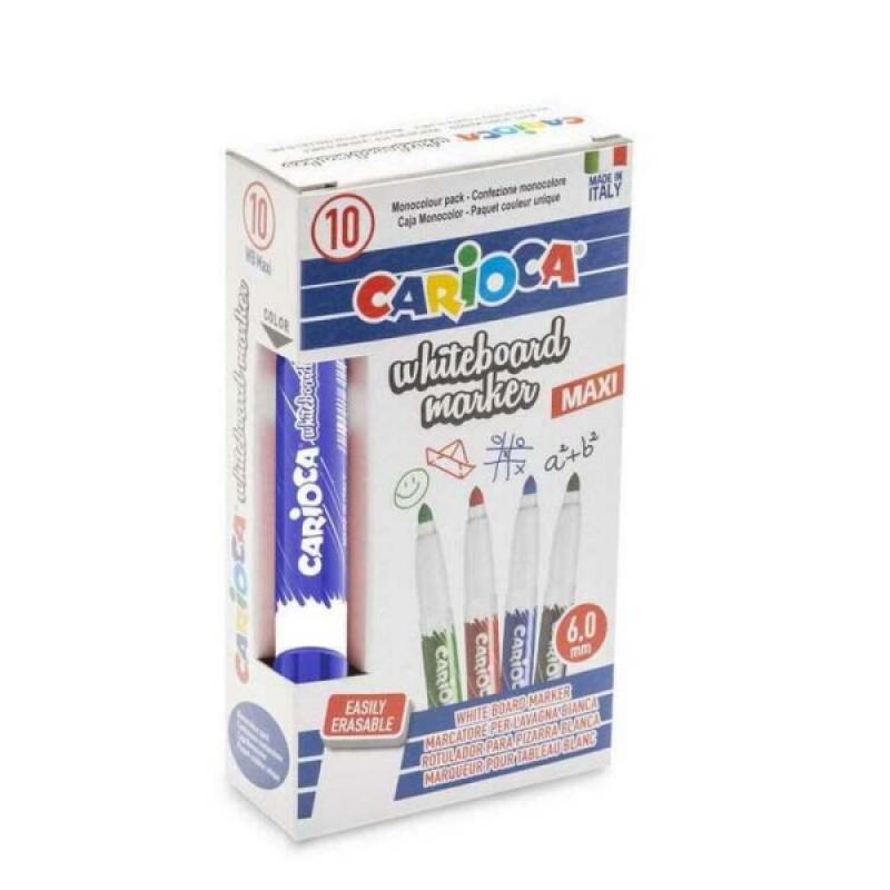 Carioca Maxi Rotulador para Pizarra Blanca - Tapa con Clip - Se Borra Facilmente - Se Seca Rapidamente - Punta de Ø 6mm - Color 