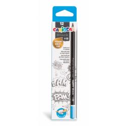 Carioca Black H Pack de 12 Lapices de Grafito - Facil de Borrar y Sacar Punta - Cuerpo Triangular Agradable al Tacto - Mina Resi