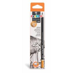 Carioca Pack de 12 Lapices de Grafito Black 2B - Facil de Borrar y Sacar Punta - Cuerpo Triangular Agradable al Tacto - Mina Res