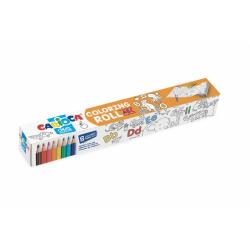 Carioca Coloring Roll Abc Rollo de Papel Adhesivo para Colorear - Aplicable en Superficies Verticales u Horizontales - Pegable y