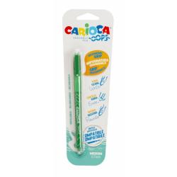 Carioca Oops Blister Boligrafo Borrable - Tinta Termo Sensible - Empuñadura Ergonomica Triangular - Punta de Ø 0.7mm - Doble Gom