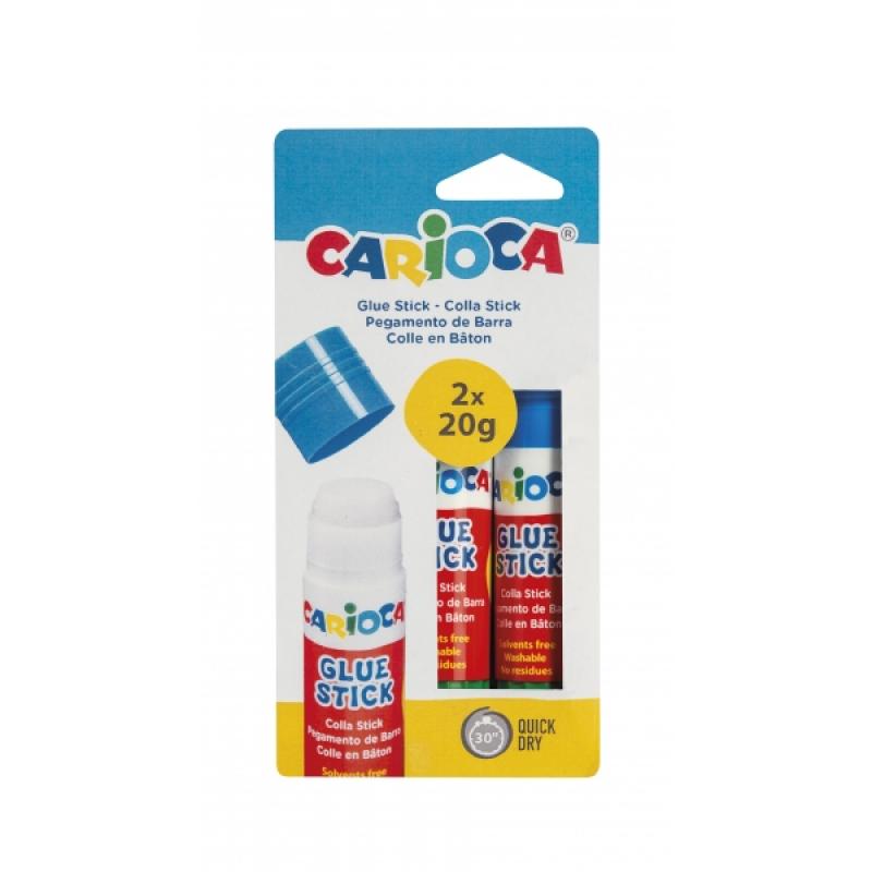 Carioca Pack de 2 Pegamentos de Barra - Ideal para Casa, Colegio y Oficina - Pega Papel, Fotos y Tejidos - sin Disolventes - Col