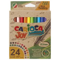 Carioca Joy Pack de 24 Rotuladores Punta Fina Eco Family - Tinta Superlavable - Punta Fina 2.8mm Bloqueada - Capuchon Ventilado 