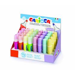 Carioca Memolight Expositor de 32 Subrayadores - Colores Fluo y Pastel - Brillantes y Lavables - Tinta a Base de Agua - Punta Bi