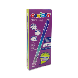 Carioca Oops Easy Pack de 12 Boligrafos Borrables - Tinta Termo Sensible - Cuerpo con Efecto Degradado - Punta de Ø 0.7mm - Dobl