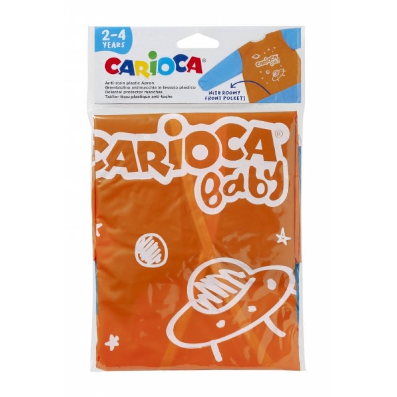 Carioca Delantal Baby 2-4 Años - Impermeable - Manga Larga - Bolsillos - Lavable a Maquina - Cierre con Velcro - Zona para Nombr