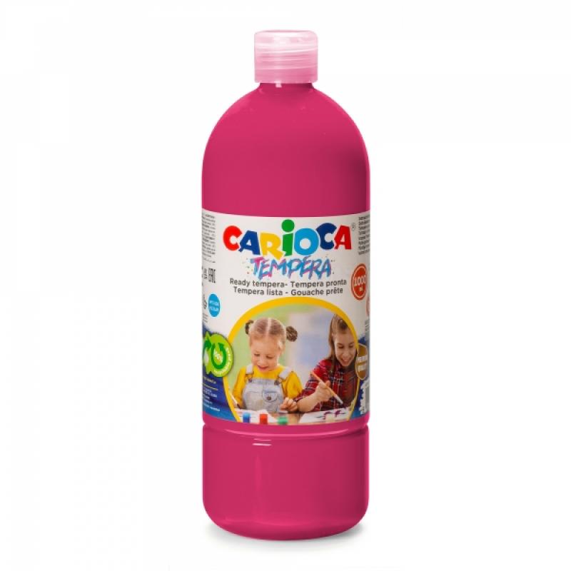 Carioca Botella Tempera 1000ml - Colores Superlavables - Faciles de Mezclar - Aplicable en Materiales Porosos - Alta Opacidad - 