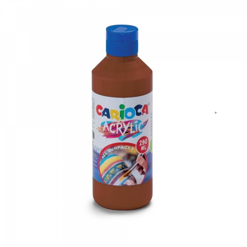 Carioca Botella de 250ml de Tempera Acrilica - Colores Brillantes - Resistente a la Luz - Efecto Tridimensional - Apto para Toda