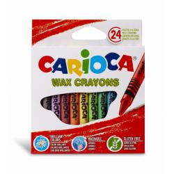 Carioca Pack de 24 Ceras Pastel - Colores Brillantes - Lavables - Cuerpo de Ø 8mm - Color Varios