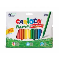 Carioca Pack de 24 Plasticeras Extra Limpias - No Dejan Color en las Manos - Duran Tres Veces mas - Colores Brillantes y Lavable