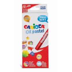 Carioca Pack de 12 Pasteles al Oleo - Colores Brillantes - Lavables - Resistentes a la Luz - Cubrientes - Faciles de Mezclar - M