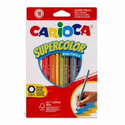 Carioca Supercolor Pack de 18 Lapices de Madera - Cuerpo Hexagonal - Colores Intensos y Gran Opacidad - 3.3mm de Grosor - Color 
