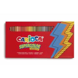 Carioca Pack de 40 Piezas - 36 Lapices de Color Supercolor - Minagruesa Ø 3.3mm - 2 Lapices de Grafito HB - Goma de Borrar Blanc