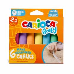 Carioca Tizas Maxi Multicolor Baby Pack de 6 Tizas - sin Polvo - Certificado a Partir de 24 Meses - Colores Brillantes - Lavable