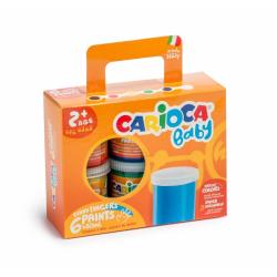 Carioca Tempera Baby Pack de 6 Botes de Pintura de Dedos 2+ - Lavable - Atoxica - sin Olor - Maxima Creatividad y Diversion - Co
