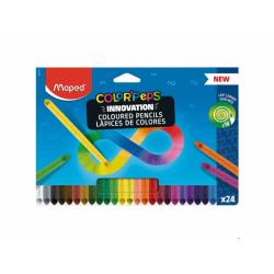 Maped Color`Peps Infinity Pack de 24 Lapices de Colores de Larga Duracion - Hecho Totalmente de Mina - Colores Surtidos