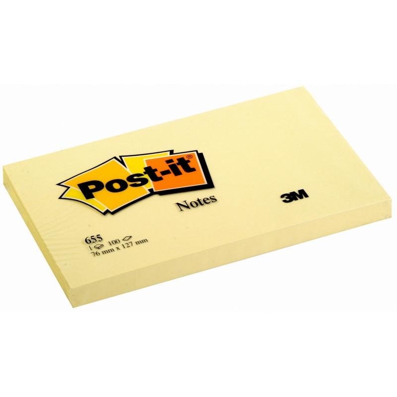 Post-it Bloc de 100 Notas Adhesivas Removibles Canary Yellow 76x127mm - Papel con Certificacion PEFC - 7100090881 - Color Amaril