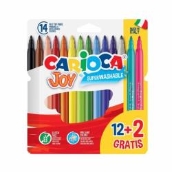 Carioca Joy Pack de 12 Rotuladores + 2 Gratis - Colores Surtidos