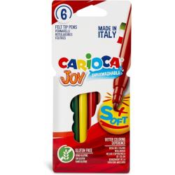 Carioca Joy Paperboard Pack de 6 Rotuladores de Punta Fina - Punta 2.6mm - Superlavables - Ideales para Dibujar y Colorear - Col