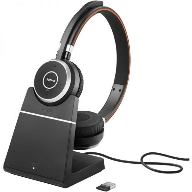 Jabra Evolve 65 SE Stereo UC Auriculares con Microfono Bluetooth + Soporte de Carga USB-A - Cancelacion de Ruido - Autonomia has