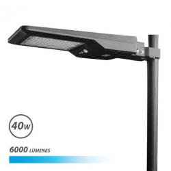 Elbat Farola LED Solar 40W Pro 6000Lm 6000K - Color Negro