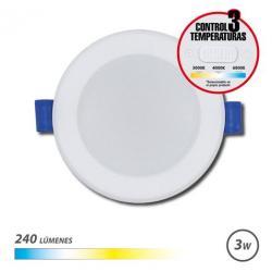 Elbat Downlight Circular 3W - 240Lm - Selector 3 Temperaturas - Color Blanco