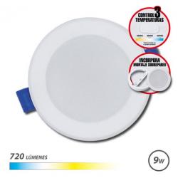 Elbat Downlight Circular 9W - 720Lm - Selector 3 Temperaturas+Sobrepared - Color Blanco