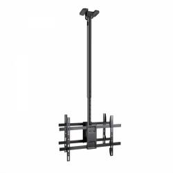 Tooq Soporte XL de Techo para 2 Pantallas 43-86" - Angulo de Giro 180º - Inclinable - Gestion de Cables - Peso Max. por Pantalla