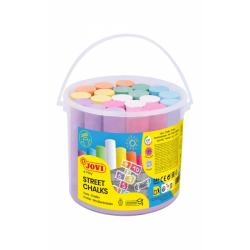 Jovi Street Chalks Bote 21 Tizas Jumbo - Especiales para Dibujar en El Suelo - Tizas Redondas - Facil Eliminacion con Agua - Poc