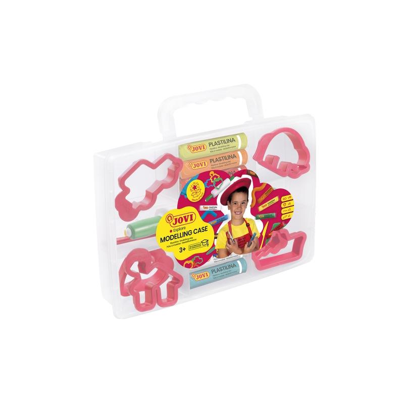 Jovi Modelling Case Pack de 10 Pastillas de Plastilina 15 Gr + 6 Moldes + 3 Modeladores. 100% Vegetal - No Se Seca - sin Gluten 