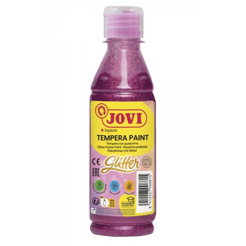 Jovi Glitter Tempera Botella de 250ml - Base Agua - Lista para Usar - con Purpurina - Excelente Rendimiento - Secado Rapido - Fl