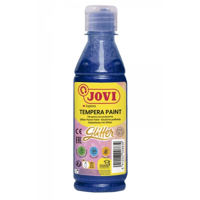 Jovi Glitter Tempera Botella de 250ml - Base Agua - Lista para Usar - con Purpurina - Excelente Rendimiento - Secado Rapido - Fl