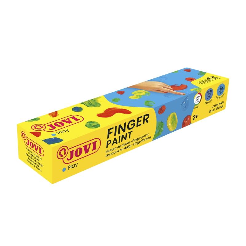 Jovi Finger Paint Estuche de 5 Botes 35ml Pintura de Dedos - Ingredientes Naturales - Mezclables - Textura Gelatinosa - Lavable 