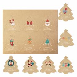 Dohe Navidad Kraft Pack de 48 Etiquetas para Regalos - Diseños Navidad - Tamaño 4,5x5cm - Troqueladas sobre Cartulina - Incluyen