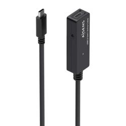 Aisens Cable USB 3.2 Gen1x1 Prolongador con Amplificador - USB-C/M-USB-C/H - 5m - Color Negro